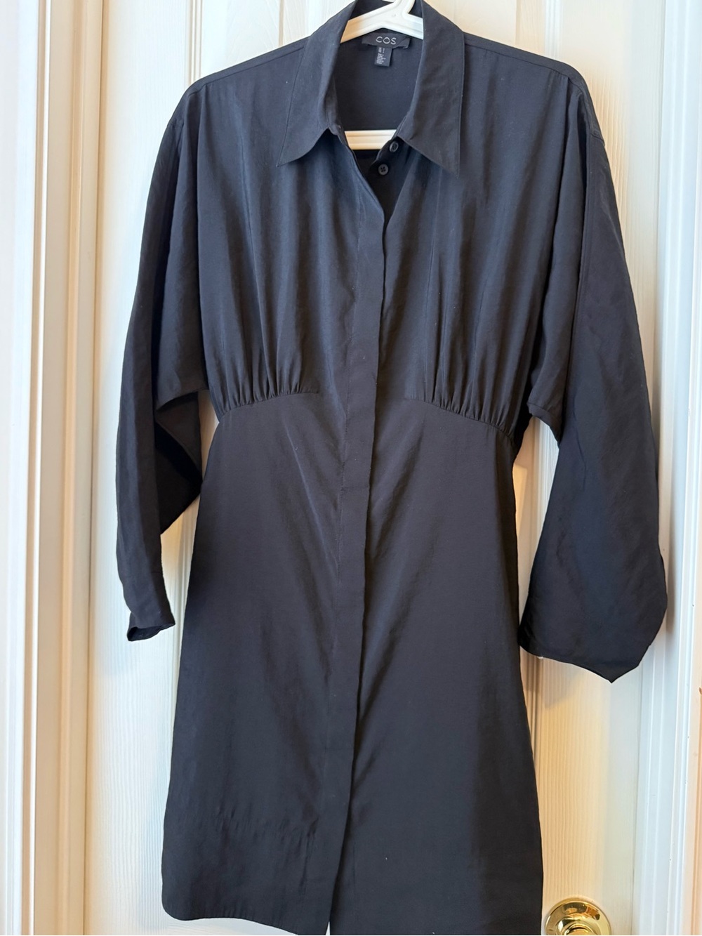 COS Gathered Shirt Dress (Black)